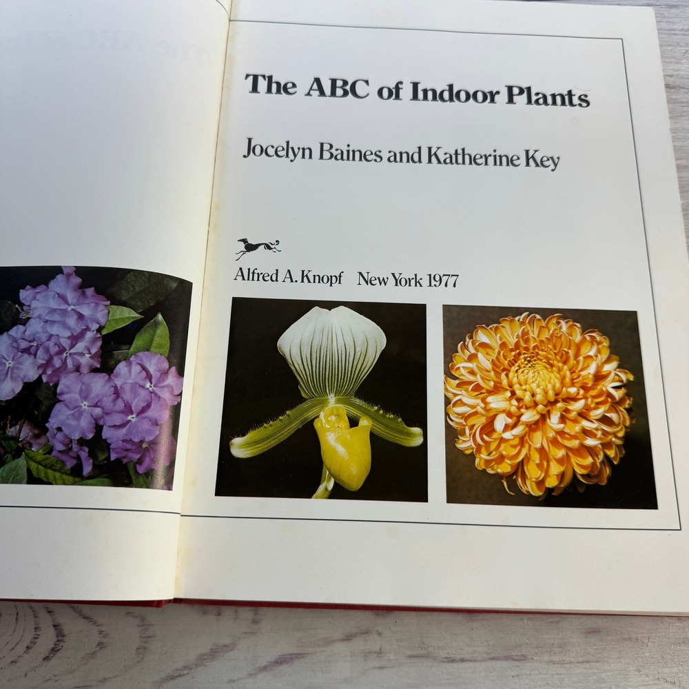 The ABC of Indoor Plants Hardcover 70s Red VTG Botanical Guide Book Cottagecore
